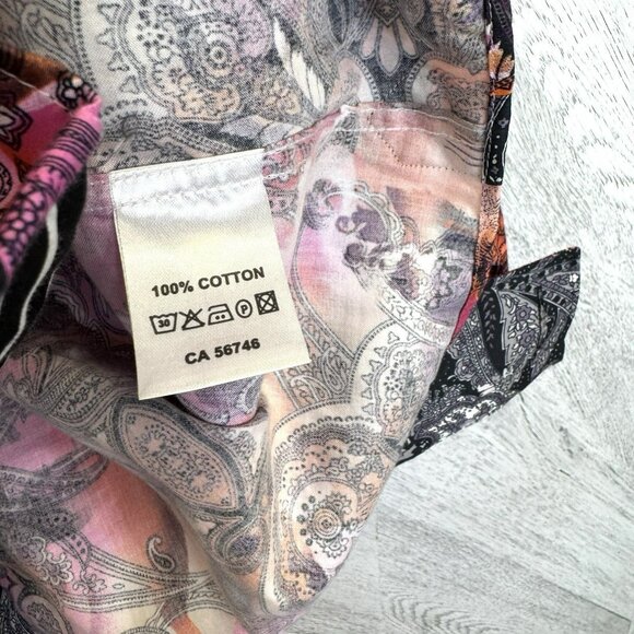 Au Noir Long Sleeve Shirt Paisley Allover Print Mens Size 2XL (6) Flip Cuff - Picture 4 of 5